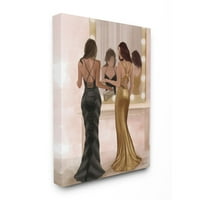Sumpell Industries Glam Model Modele Elegant фустан огледало Vanity Women Canvas Wallидна уметност Дизајн од Ziwei Li, 36 48