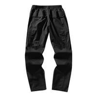 Товарни Панталони За Мажи Машки Фитнес Спортски Панталони Со Повеќе Џебни Прави Нозе Црна 3x-L