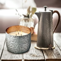Подобри домови и градини сребрена зачукана метална мека кашмир килибарска чинија свеќа