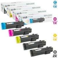 Компатибилни замени за касети со тонер со високи приноси Dell Laser H&H: N7DWF Black, P3HJK Cyan, 5pg7p Magenta, 3p7c жолта