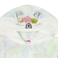 Bmagical Girls Critter Hooded Plush Clain Sleeper Pajamas со џебови, големини 4-12