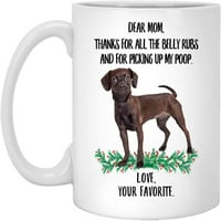 Смешно Велејќи Чигл Чоко Подароци За Куче Мајка Ви Благодариме За Стомакот Трие Божиќни Подароци Бела Кригла 11оз