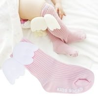 Бебе Девојки Чорапи Пар Бебе Девојки Ангел Декор Возбудува Коленото Висока Мека Нога Потопла Чорапи И