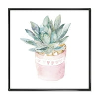DesignArt 'Succulent and Cactus House Plants II' Farmhouse Rramed Canvas Wall Art Print