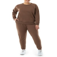 Tera & Skyенски женски плус големина на руно џемпери и џемпери, 2-парчиња