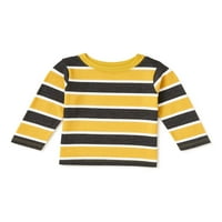 Garanimals Baby Baby Boys Stripe маица со долг ракав, големини 0 3M-24M