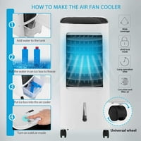 Вивохом преносен испарувачки ладилник за воздух 110V 65W Навлажнувач на вентилаторот со LED дисплеј и далечински управувач мраз