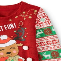 Време на одмор девојки Божиќ украсен џемпер