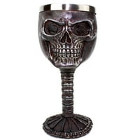 Насмеани ujуџу готски череп вино Goblet ~ племенски скелет дизајн вино чаша гаден скелет глава за забава за Ноќта на вештерките