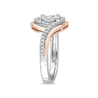 Carat Diamond 10kt дво-тон златен вртлог ветувачки прстен