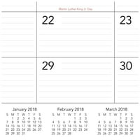 Mead Cambridge Компактна месечна подлога за биро, месеци, јануари почеток, 3 4 7 8