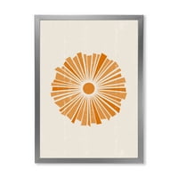 DesignArt 'Портокалово зрачно сонце i' модерен врамен уметнички принт