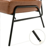 Aukfa жица метална рамка за влечење, столче без акцент стол за дневна соба, спална соба, домашна канцеларија, сива постелнина