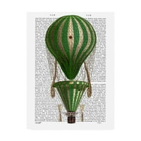 Трговска марка ликовна уметност „балон со топол воздух, зелена„ платно уметност од фан фанки