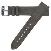 Geniune Leather Watch Band со метална тока, палтово кафеаво