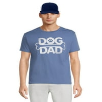 Денот на таткото машко куче маица и капа за подароци, 2 парчиња