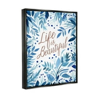 Tupleple Life е прекрасно сини диви цвеќиња Ботаничко и цветно сликарство црно лебдеј, врамен уметнички печатен wallид