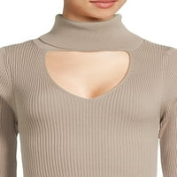 Фустан од џемпер на женски каросерии во Париз со исечени, големини XS - xxl