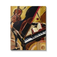 Музички инструменти „Ступел Индустри“ Модерна галерија за сликање на пијано, завиткано од платно, печатена wallидна уметност, дизајн од Пол Брент