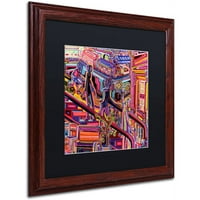 Трговска марка ликовна уметност ескалатор платно уметност од oshош Биер, црна мат, дрвена рамка