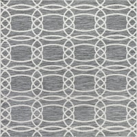 Добро ткаен Портланд Сисал Точа модерна геометриска сива 3'11 5'3 килим за подрачје на рамен