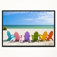 ДизајнАрт „Адирондак плажа столици“ Фото Фото Рамено платно Уметничко печатење