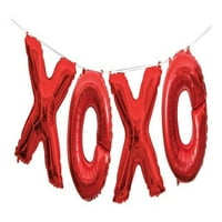 Фолија XOXO Буква Балон Банер, ft, Црвена, 1ct