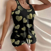 Денот на Вљубените Жените Љубов Печатење Во Собата Еластична Половината Кратки Панталони Пижами Поставува Пижами За Жени Пижами Поставува Дозвола