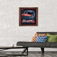 Braves Atlanta Braves - Постер за неонски шлем, 14.725 22.375 Рамка