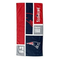 Нова Англија Патриоти NFL Colorblock персонализирана 30 60 крпа за плажа