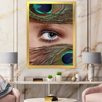 DesignArt 'Peachers Peacock Peathers and Eye' Bohemian & Eclectic Framed Art Print