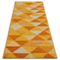 Добро ткаена мистика Алвин со модерен геометриски портокал 2 '7'3 Тркач килим