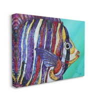 Студената индустрија широка перка различни слоевити ленти водна риба дизајн галерија за сликање завиткано платно печатење wallидна уметност, дизајн од Лиза Моралес
