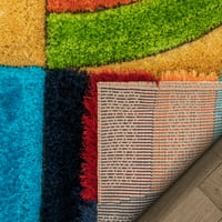 Добро ткаена Пабло Нахла модерна геометриска шега мулти 3Д текстурирана дебела и мека шушка област килим, 7'10 9'10