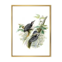 Дизајн на „Антички птици во дивината V 'Традиционална врамена платно wallидна уметност печатење