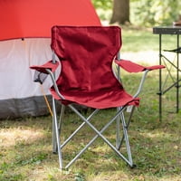 Оскарк патека Основно квад преклопување на отворено за возрасни камп -стол со држач за чаша, црвено