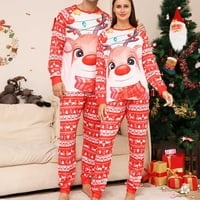 Шлдибц Божиќ Семејство Пижами Појавување Сетови, Божиќ Мода Долги Ракави Жени Печатени Врвот+Панталони Семејство Појавување