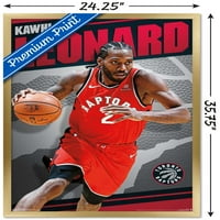 Trends International NBA Toronto Raptors - Kawhi Leonard Wall Poster 24.25 35,75 .75 Верзија за образ за злато