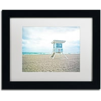 Трговска марка ликовна уметност Флорида плажа стол 2 платно уметност од Престон бел мат, црна рамка