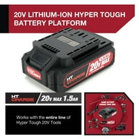 Hyper Tught 20V Ma литиум-јонска вежба за безжични мрежи, комплет за домашни алатки од 70 парчиња, 1,5AH литиум-јонска батерија