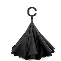 Обратна чадор - црна црна рачка Ц - ветерно - рачно отворено