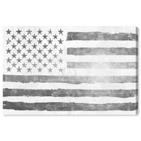Американа и патриотска карпеста слобода сите сребрени американски знамиња сликајќи платно уметничко печатење