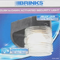 Jeеле тегла на Brink's Jar Dusk To Dawn Outdoor Light, мат црна завршница