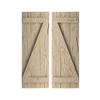 Ekena Millwork 1 2 W 46 H Rustic Ther Thoard се придружи на табла-n-batten рака залепени фауни од дрво ролетни w-board, подготвен тен,