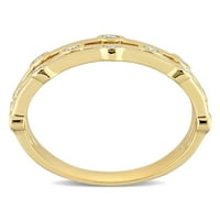 Miaенски Карат Карат Т.В. Дијамант 10kt жолто злато троен ред венчален прстен