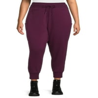 Reebok Women'sенски плус големина Гравитација Супер меко руно џогер панталони со џеб