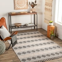 Уметнички ткајачи Палермо Дијамант област килим, сив крем 4 '6'